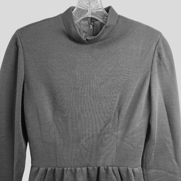 Vintage 60's Carlye Black Wool Dress with Red Appliqué – Women’s Size 8 - Picture 3 of 7